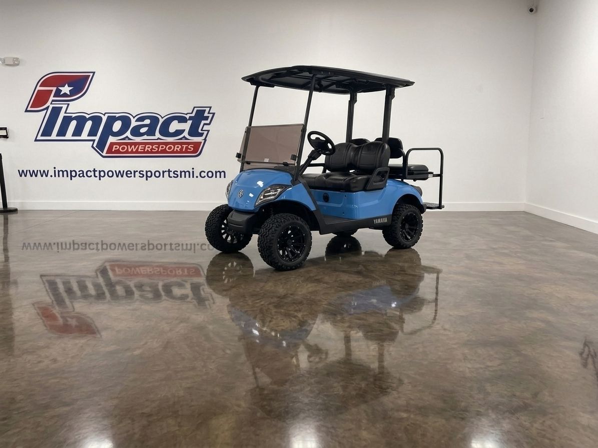 Used 2021 YAMAHA DRIVE 2 QUIETECH CAROLINA BLUE golf cart for sale in Rockford, MI, photo 1