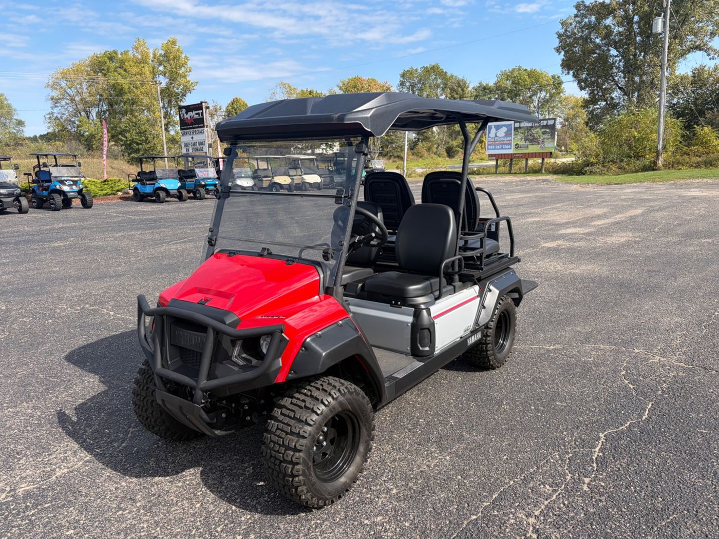 New 2024 YAMAHA UMAX TWO RALLY 2+2 Red golf cart for sale in Rockford, MI, photo 1