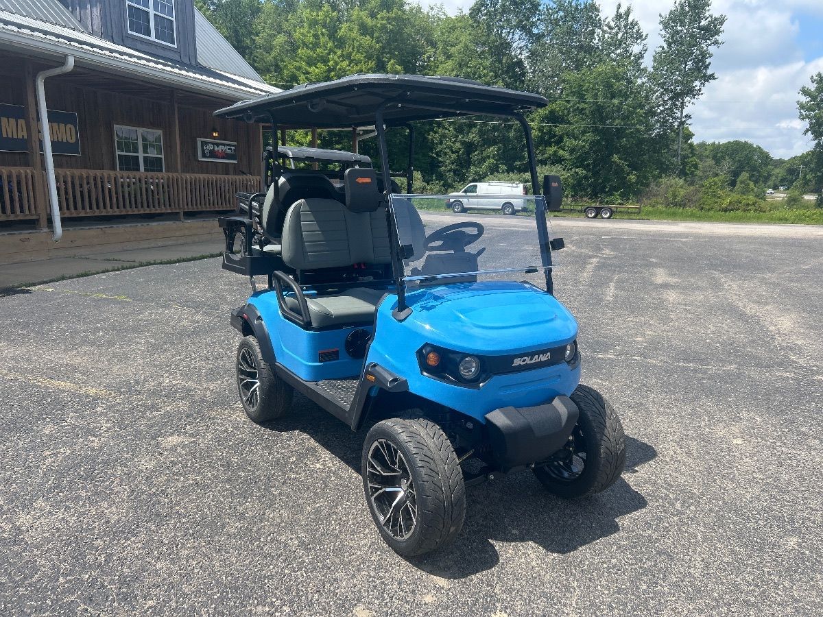New 2026 SOLANA F 4P SKY BLUE + GREY SEATS HUTCHINSON CART golf cart for sale in Rockford, MI, photo 1