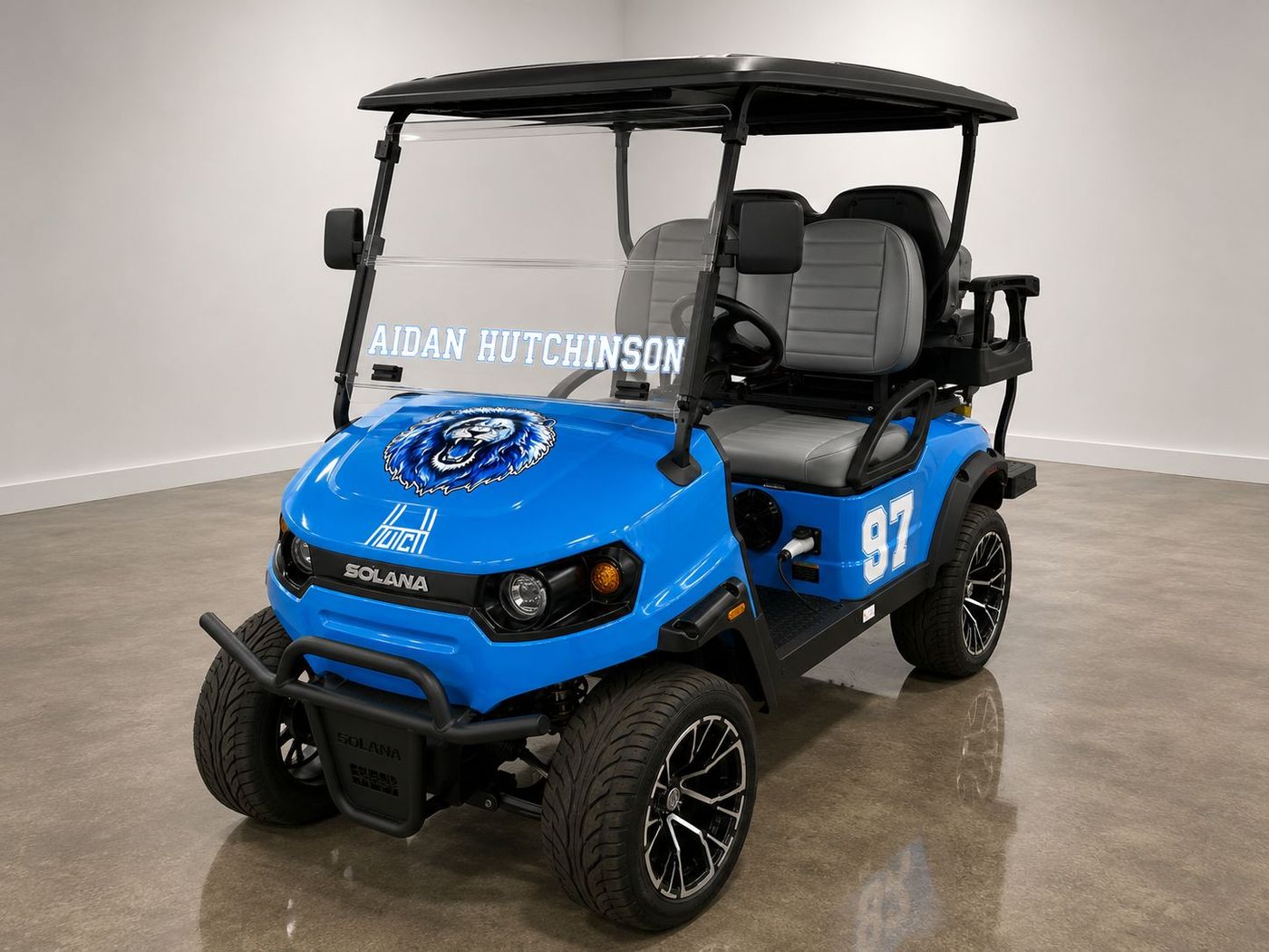 New 2026 SOLANA F 4P SKY BLUE + GREY SEATS HUTCHINSON CART golf cart for sale in Rockford, MI, photo 1